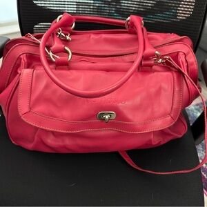 Raspberry Pink Namaste Doctors Satchel Knitting Bag